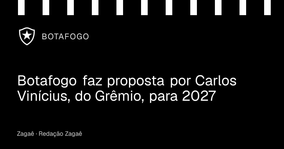 Imagem ilustrativa: Botafogo faz proposta por Carlos Vinícius, do Grêmio, para 2027